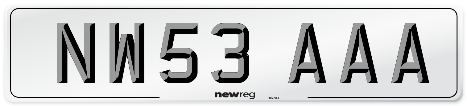 NW53 AAA Number Plate from New Reg